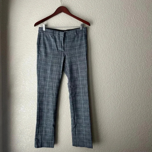 Ann Taylor Slim Leg Plaid Check Career Pant Work 4 Full Length - Picture 2 of 7